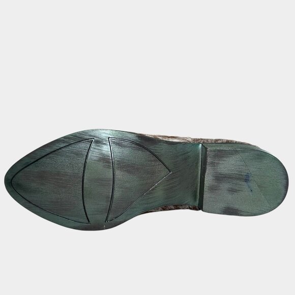 Alcala's Johnny Brown White Cow Hair Women 100% Leather Cowboy Boots Size 8.5 - Picture 6 of 12